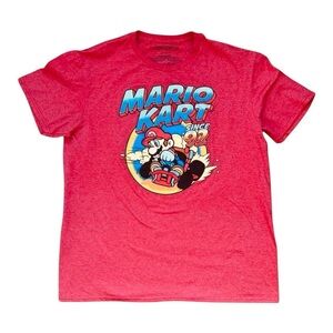 Mario Kart Since ‘92 Red Graphic Tee Shirt Retro Look Men’s Size Large